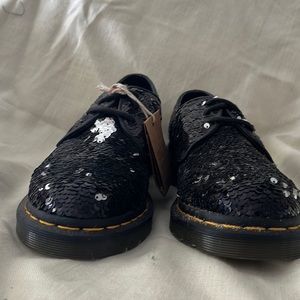 Dr Martens Black Sequin Oxfords uk6/8.5 NWOB